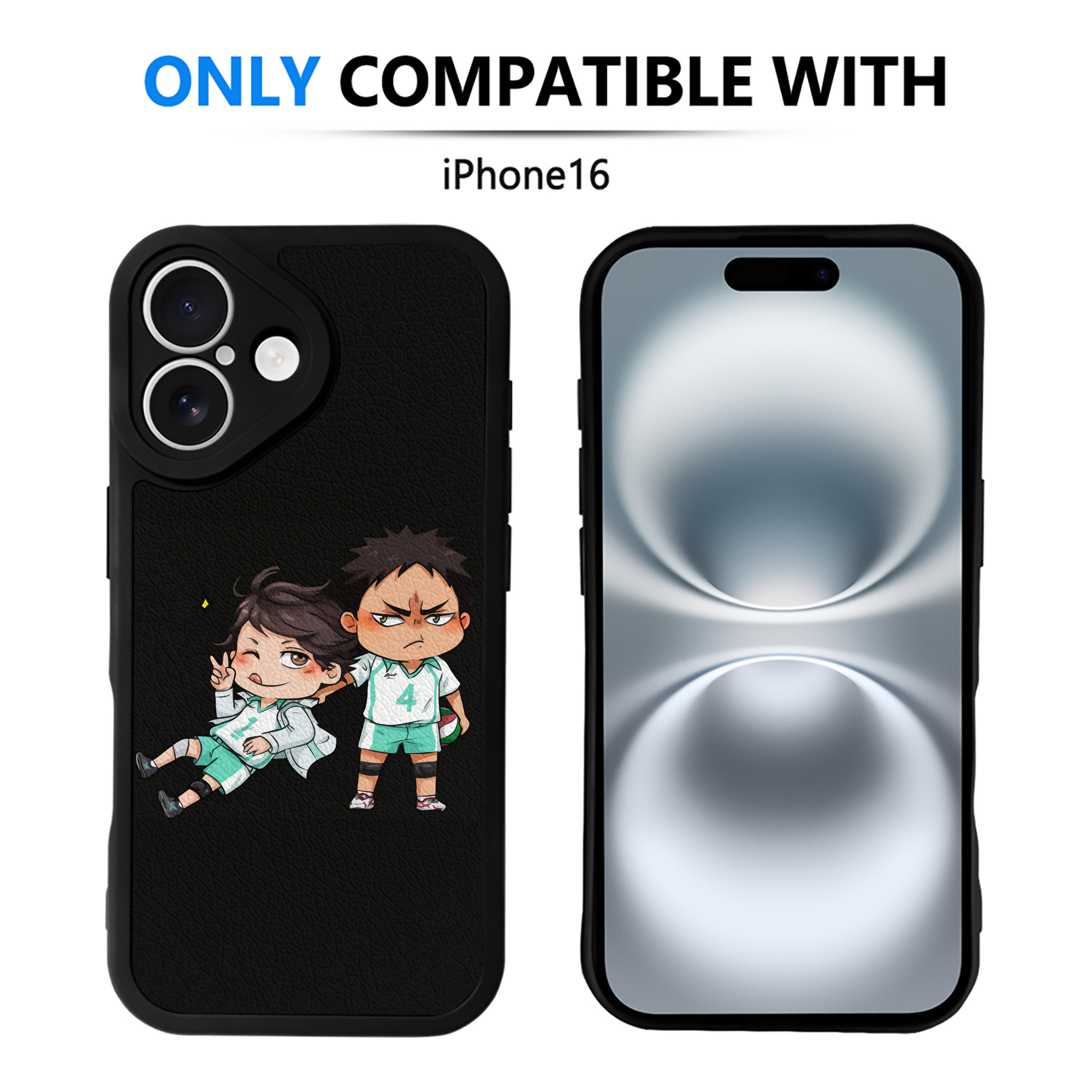 （画像用） ハイキュー!! Haikyu!! 【iPhone 16シリーズ対応】シリコンスマホケース（レザー調） 材質：シリコン